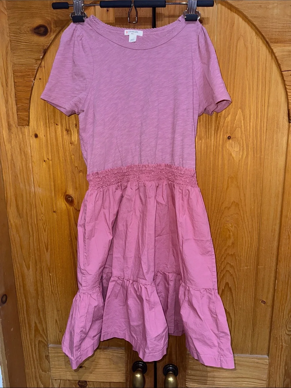 Crewcuts Pink Short-Sleeve Tiered Waist Dress